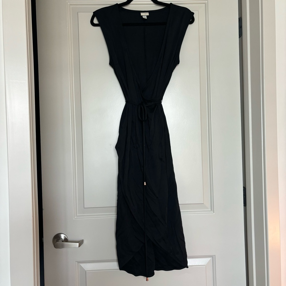 A New Day Black Wrap Midi Dress - business casual